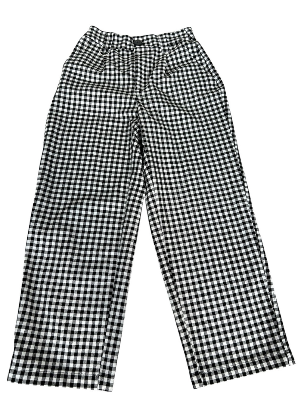Bershka Black & White Gingham Cropped Pants Size 4